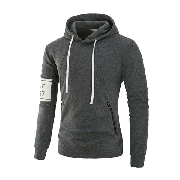 Simple Style Men Cotton Pocket Design Long Sleeves Casual Hoodies