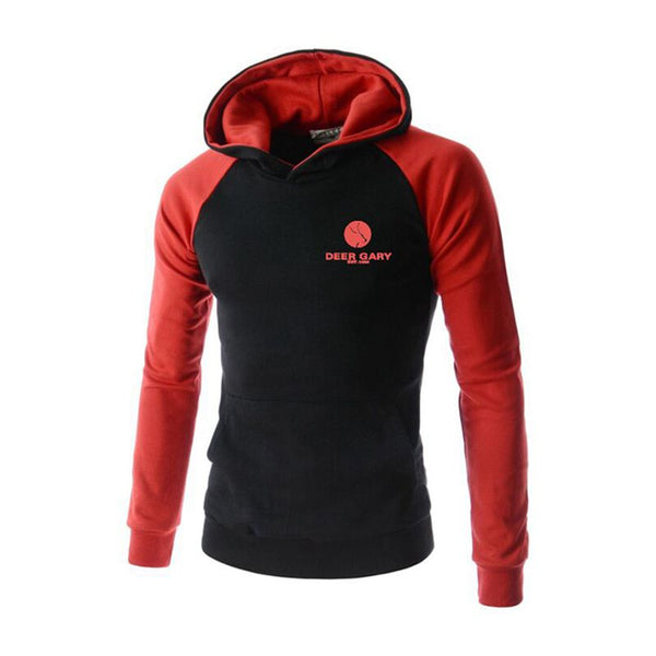 New Arrived Men Cotton Soft Patchwork Long Sleeves Casual Hoodies