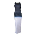 New Arrival Unique Gradient Color Design Women Long Length Mesh Slip Dress