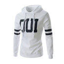 Latest Style Men Cotton Letter Printed Long Sleeves Simple Casual Hoodies