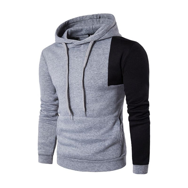 Fashionable Men Cotton Patchwork Long Sleeves Special Design Pocket Hoodies
