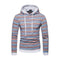 Hot Sale Men Cotton Multicolor Stripes Printed Long Sleeves Casual Hoodies