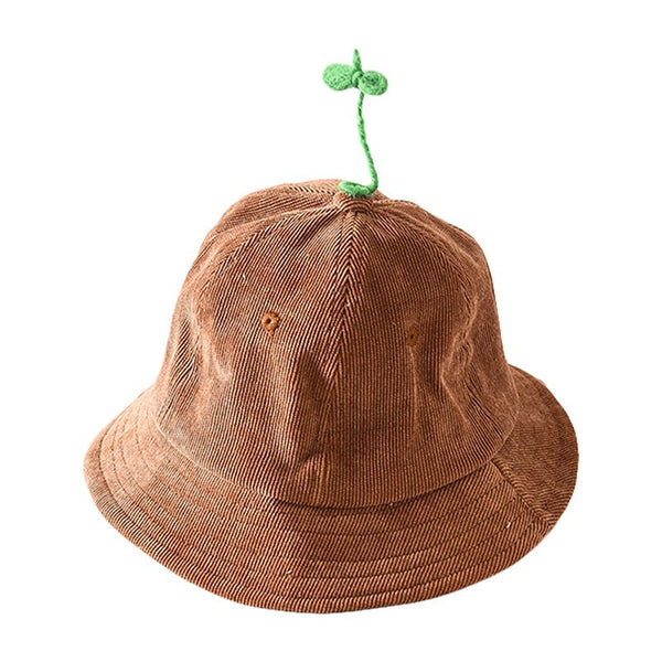 Creative Design Cute Grass Decoration baby Autumn Winter Bucket Hat