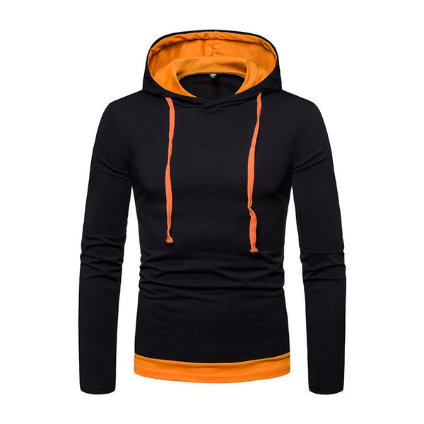 New Arrived Men Cotton Long Sleeves Solid Color Sweatshirt Slim Fit Hoodies