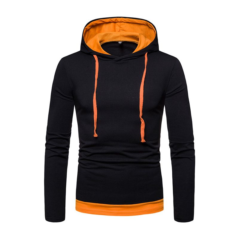 New Arrived Men Cotton Long Sleeves Solid Color Sweatshirt Slim Fit Hoodies