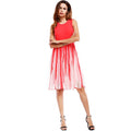 Elegant Women Office Wear Fashion High-waisted Large Hem Sleeveless Dress