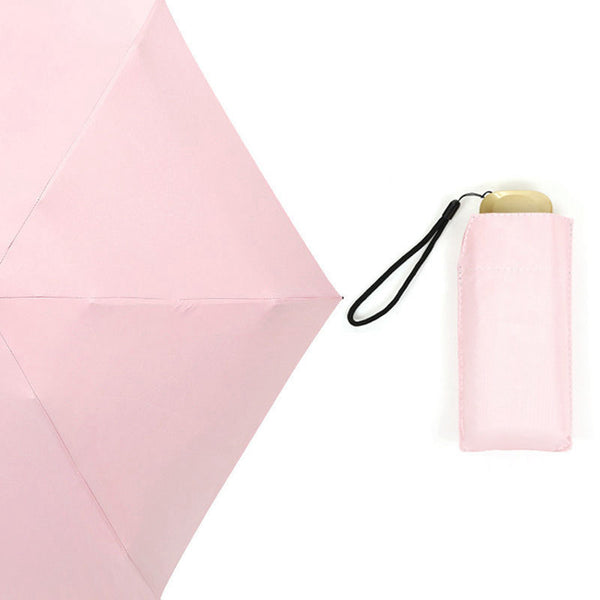 3 Folding 6 Ribs Fresh Color UV Protection Windproof Lightweight Umbrella For Rainy Sunny