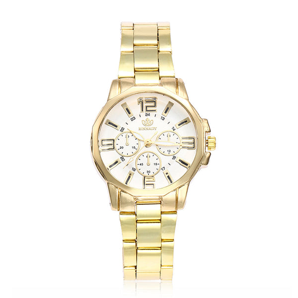 Business Woman Fashion Simple Design Steel Alloy Band Roman Numerals Watch