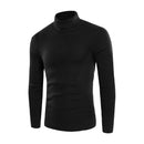 Men Cotton Solid Color Long Sleeves Turtleneck Irregular Pattern Casual Sweater