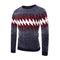 Men Cotton Long Sleeves Rhombus Printed Pullover Knitted Sweater