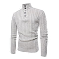 Hot Selling Men Cotton Solid Color Button Design Turtleneck Long Sleeves Warm Sweater