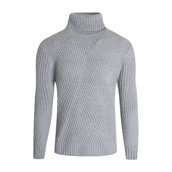 New Arrived Men Cotton Long Sleeves Solid Color Turtleneck Thick Warm Knitted Sweater