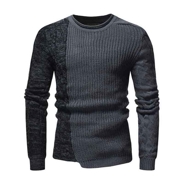 Latest Style Men Cotton Patchwork Pullover Slim Fit Knitted Sweater