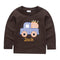 Boys Cotton Cartoon Car Printed Casual Long Sleeves Tops