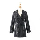 Highstreet Girl Fashion Designed Vintage Style Suit Blazer With Belt