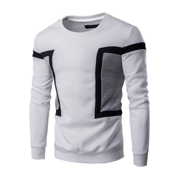 Hot Selling Men Cotton Geometric Printed Long Sleeves Thick Warm Sweatshirt