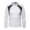 Hot Selling Men Cotton Patchwork Standing Collar Long Sleeves Tops