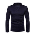 Men Thick Cotton Long Sleeves Standing Collar Patchwork V Neck Casual Warm Tops