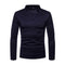 Men Thick Cotton Long Sleeves Standing Collar Patchwork V Neck Casual Warm Tops