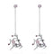 Women Luxury Sterling Silver Jewelry Christmas Elk Pendant Earrings