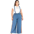 New Design Women Fashion Stripe Casual Cotton Overalls