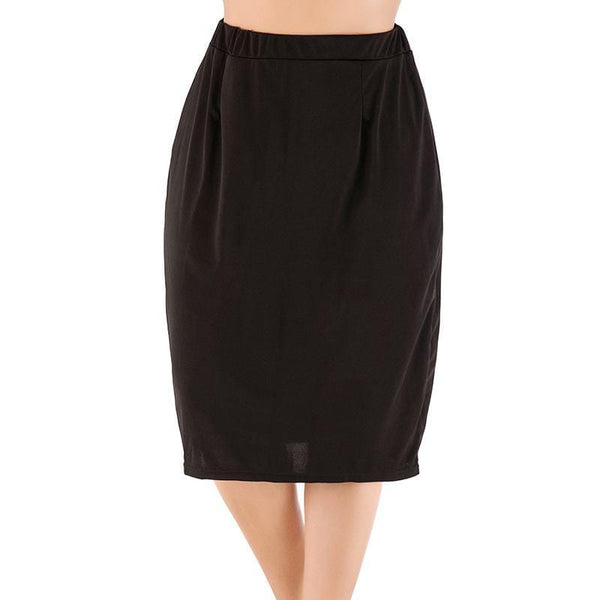 Women OL Style Simple Solid Color Cotton Skirts