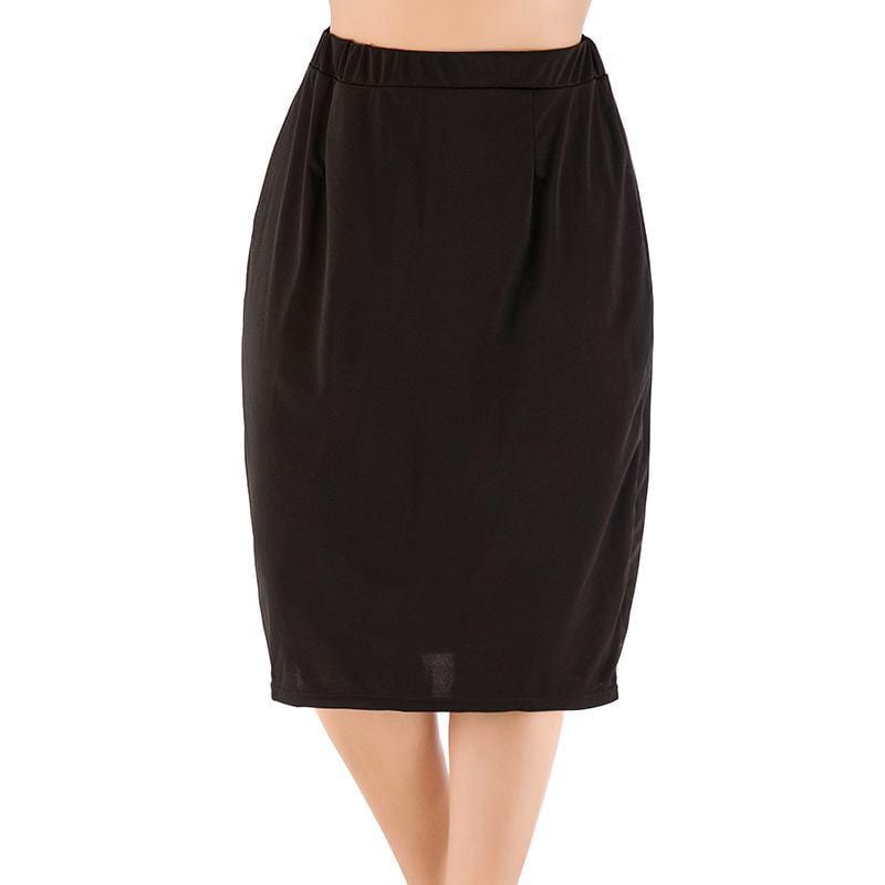 Women OL Style Simple Solid Color Cotton Skirts