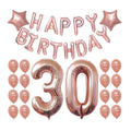 33Pcs Set Adults Shower Rose Gold Party Decorations Happy Birthday Star Latex Foil Balloons