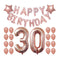 33Pcs Set Adults Shower Rose Gold Party Decorations Happy Birthday Star Latex Foil Balloons