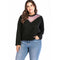 Creative Lace Patchwork Women Solid Color Pullover Plus Size Sweatshirts