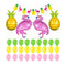 32Pcs Set Cute Paper Banner Green Yellow Pink Latex Balloons Flamingo Pineapple Foil  Party Decorations Balloons