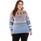 Fashion Women Bright Color Pattern Good Quality Knitwear Plus Size Bottoming Sweater