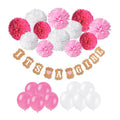 33Pcs Set Baby Shower Paper IT'S A BOY Or A GIRL Garland Pom Poms And Pretty Latex Balloons Set