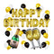 49 Pcs Set Gold Foil HAPPY BIRTHDAY Letter Champagne Bottle Glasses Adult Party Supplies Balloons