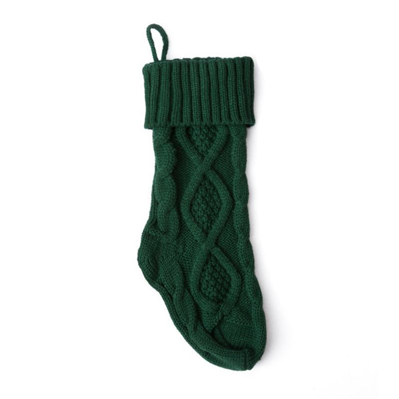 37cm Small Size Solid Color Woolen Knitted Christmas Hanging Sock