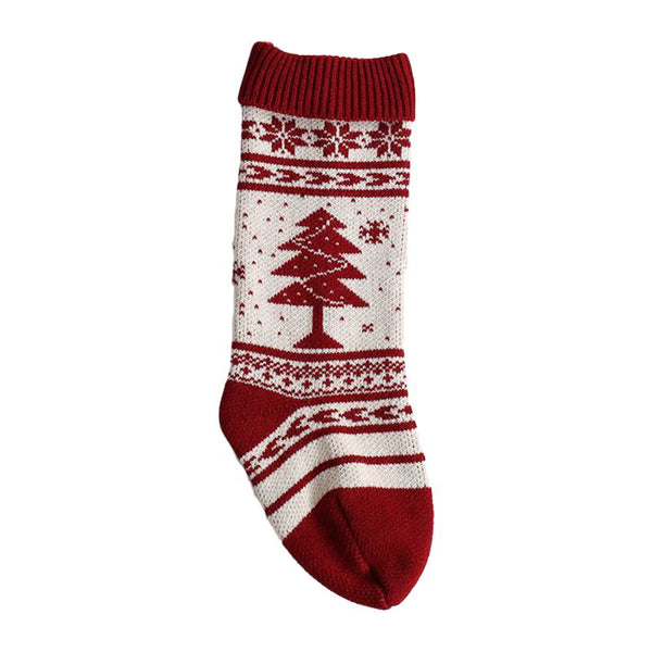 Classic Red Color Woolen Knitted Christmas Hanging Candy Bag