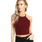 Women Fashion Multicolor Optional Solid Color Halter Crop Tops