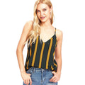 Elegant Women Classic Stripes Pattern Color Blocking Design Camisole