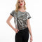 Women Creative Metallic Luster Design Hot Sale Short Sleeves T-shirt