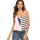 Sexy Women Unique Geometric Stripes Print Chiffon Camisole