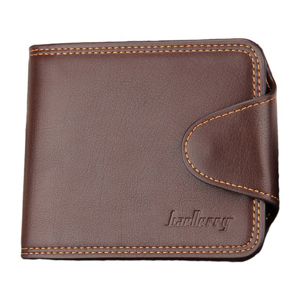 Businessmen Casual Style New Design Stitching Decoration Hasp Short Wallet