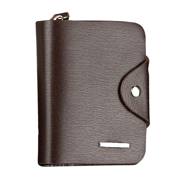 Businessmen Casual Style New Design Stitching Decoration Hasp Lengthways Short Wallet