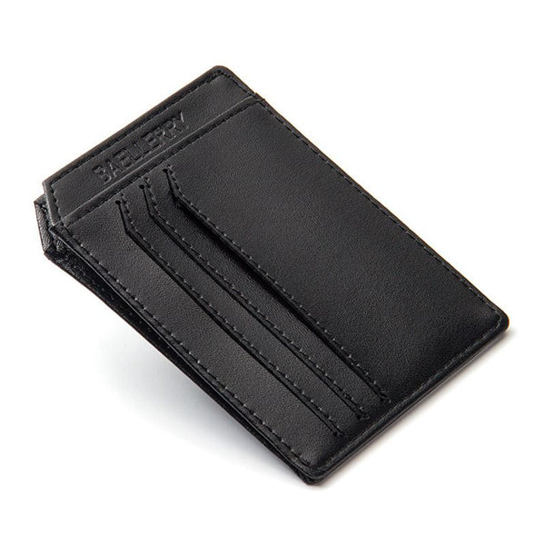 Creative Design Youth Men Super Thin PU Leather Mini Card Holder Wallet