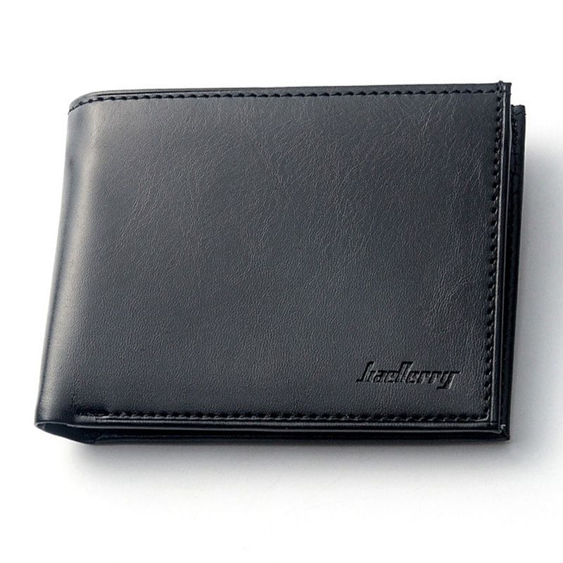 Fashion Men's Simple Design Solid Color High Quality PU Leather Magnetic Hasp Wallet