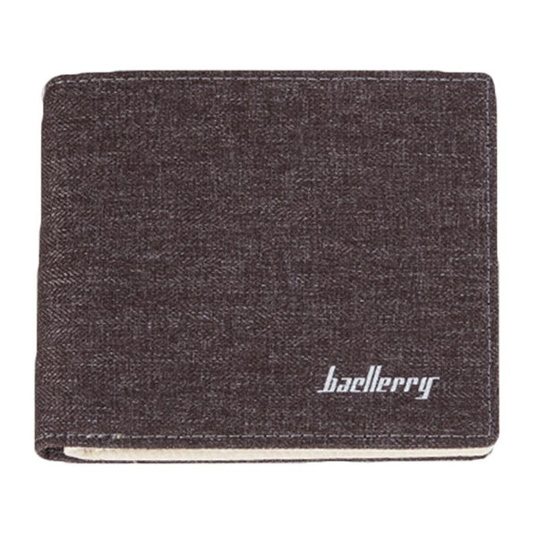 Canvas Short Mini Purse Men's Vintage Style Schoolboy Casual Card Holder Wallet With Zipper