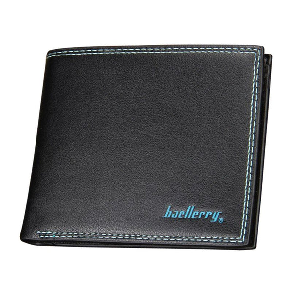 Creative Design Stitching Edge Folding Pattern Short Wallet Men's Card Holder
