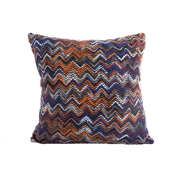 Comfortable Single Side Knit Colors Mixing Wave Pattern Vintage Pretty Home Decor Cushion Covers