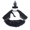 2 Pcs Set Cute Baby Girls Cotton Black Swan Pattern Long Sleeves Bodysuit And Headband