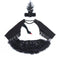 2 Pcs Set Cute Baby Girls Cotton Black Swan Pattern Long Sleeves Bodysuit And Headband