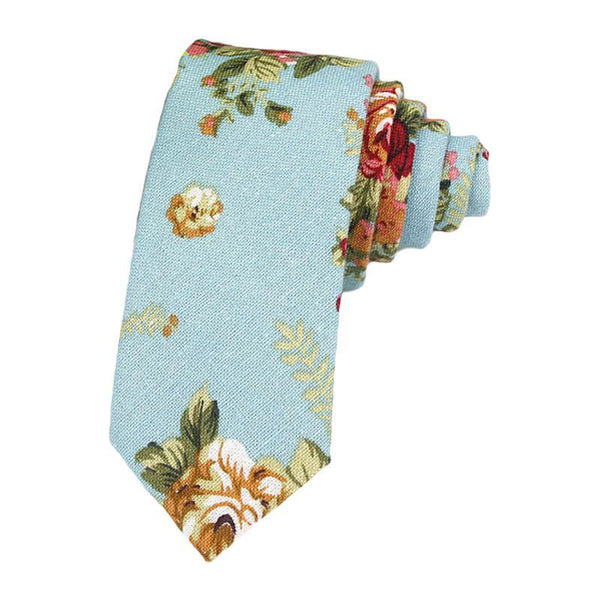 Casual Style Fashion Gentlemen Flowers Print Leisure Tie